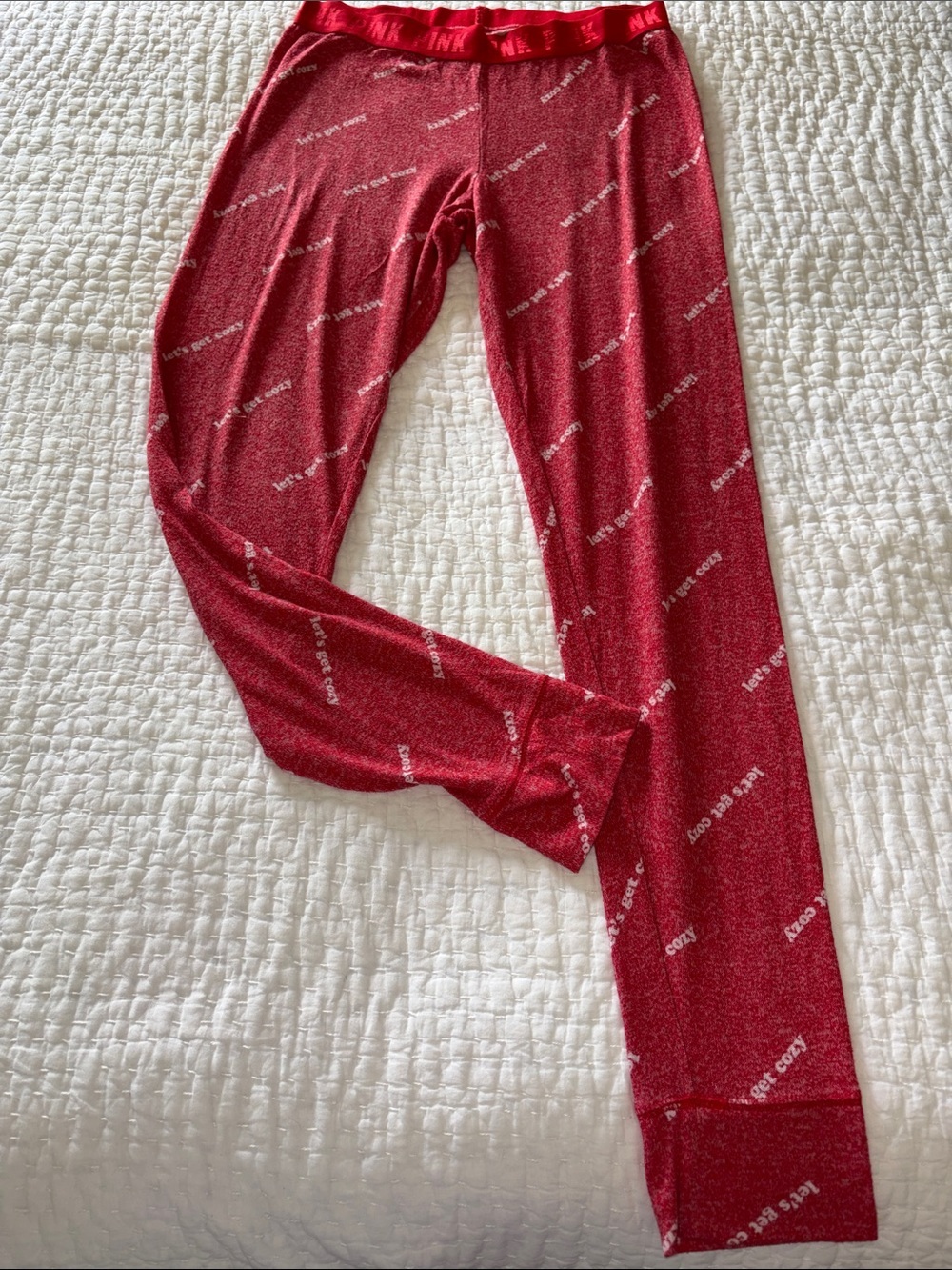 Red Victoria’s Secret Women’s Lounge Let’s Get Cozy Stretchy Leggings EUC M